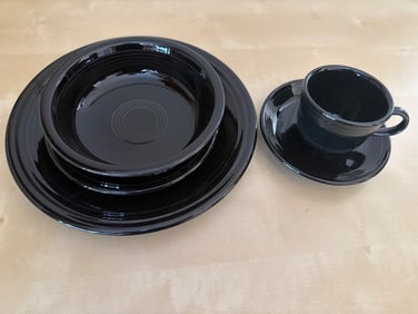 Homer Laughlin Fiesta Black Dinnerware Set, Made in USA