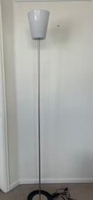 Modern Floor Lamp with Frosted White Shade and Metal Base