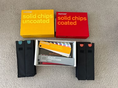 Pantone Color Guides and Solid Chips with Metal Rolling Cart