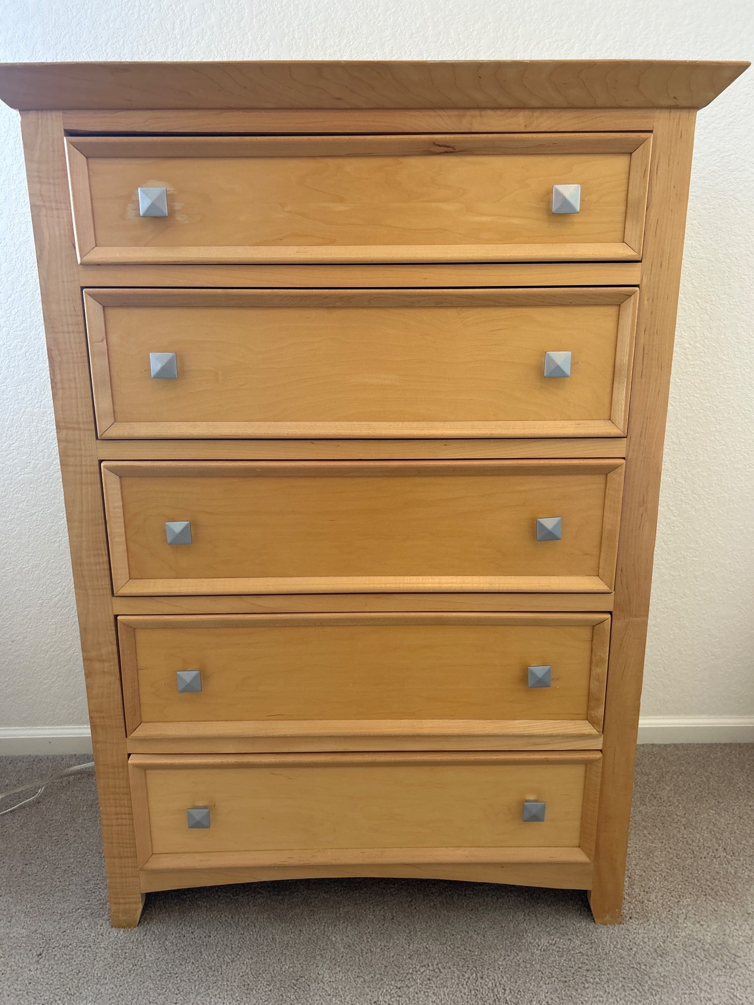 Five-Drawer Wooden Chest With Metal Handles (1 of 4)