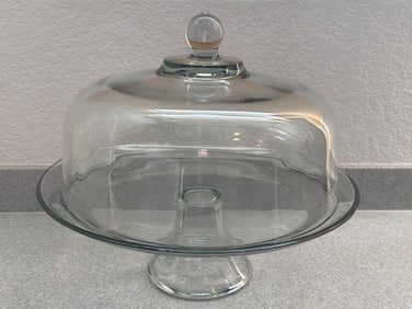 Glass Cake Stand With Dome Lid