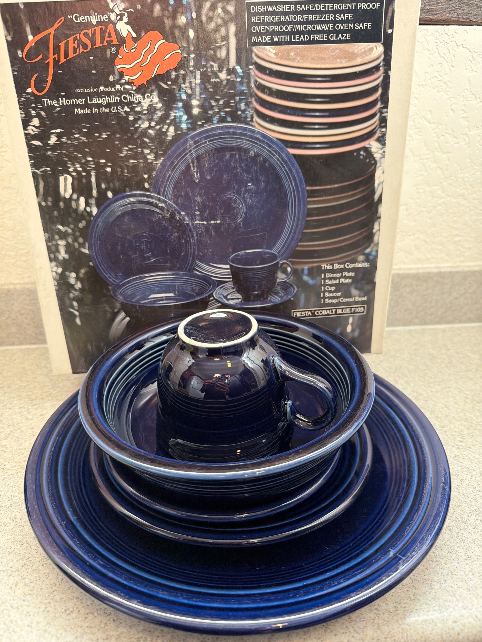 Vintage Homer Laughlin Fiesta Dinnerware Set in Cobalt Blue (1 of 1)