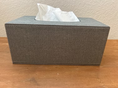 Rectangular Grey Textured Tissue Box Cover