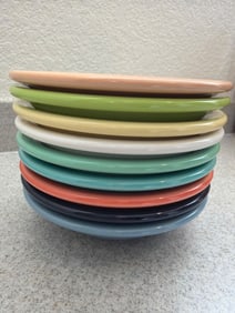 Fiesta Salad Plates in Multicolored Glaze