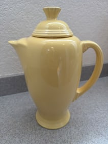 Vintage Fiesta Yellow Covered Coffee Server with Original Box