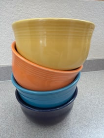 4 Vintage Fiesta Mixing Bowls in Assorted Colors