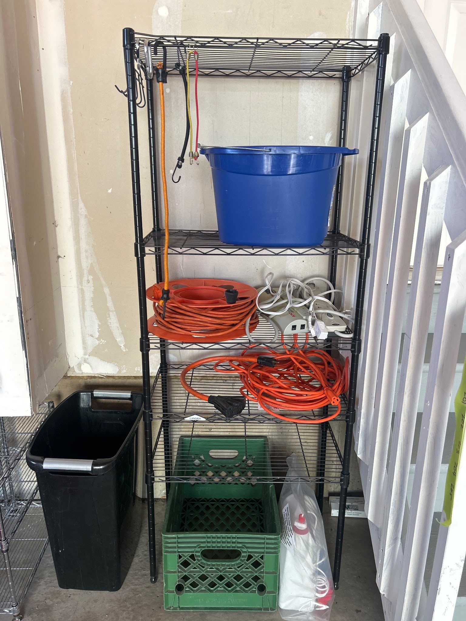 Metal Shelving Unit with Assorted Household Items and Tools (1 of 6)