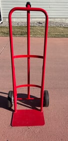 Red Steel Hand Truck with Pneumatic Wheels