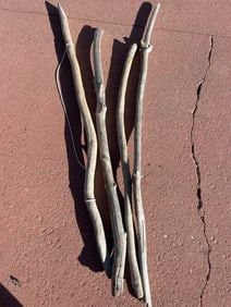 Four Rustic Wooden Walking Sticks or Poles