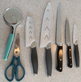 Kitchen Knives and Utensils Including Cutlery and Scissors
