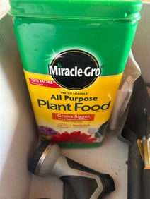 Gardening Supplies Lot with Miracle-Gro and Tools