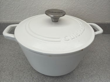 Cuisinart White Cast Iron Casserole Pot with Lid