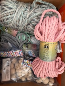 Yarn, Cotton Rope, and Wood Beads