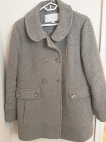 Jessica Simpson Gray Double-Breasted Wool Blend Coat