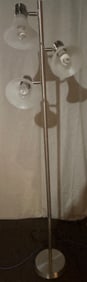 Modern Three-Light Floor Lamp with Frosted Glass Shades