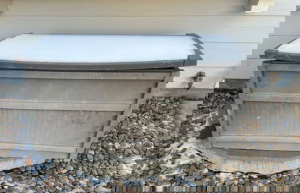 Brown Outdoor Plastic Storage Bench with Hinged Lid