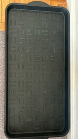 Rectangular Black Rubber Boot Tray With Textured Grid Pattern