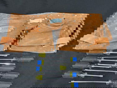 Atchison Leather Tool Belt with Klein Tools Screwdriver Set