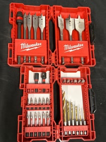 Milwaukee Drill and Driver Bit Sets with Storage Cases