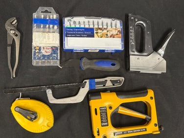 Hand Tools Including Staplers, Bits, and Cutting Tools