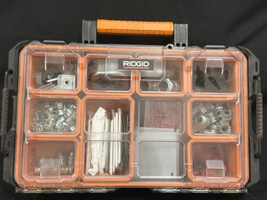 Ridgid Plastic Organizer with Assorted Fasteners and Hardware