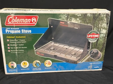 Coleman Two-Burner Propane Stove in Original Box