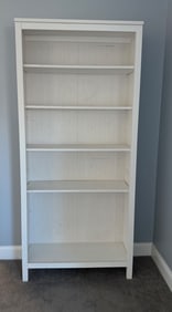 White Wooden Bookshelf With Five Shelves