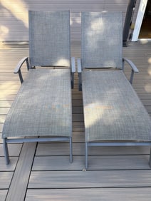 Outdoor Adjustable Chaise Lounges with Metal Frames