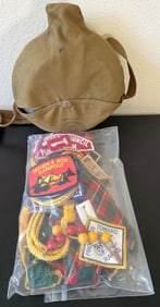 Vintage Boy Scout Memorabilia with Canteen and Patches