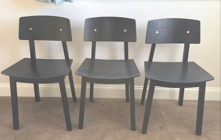 Three IKEA Sigurd Black Chairs, Made in Romania