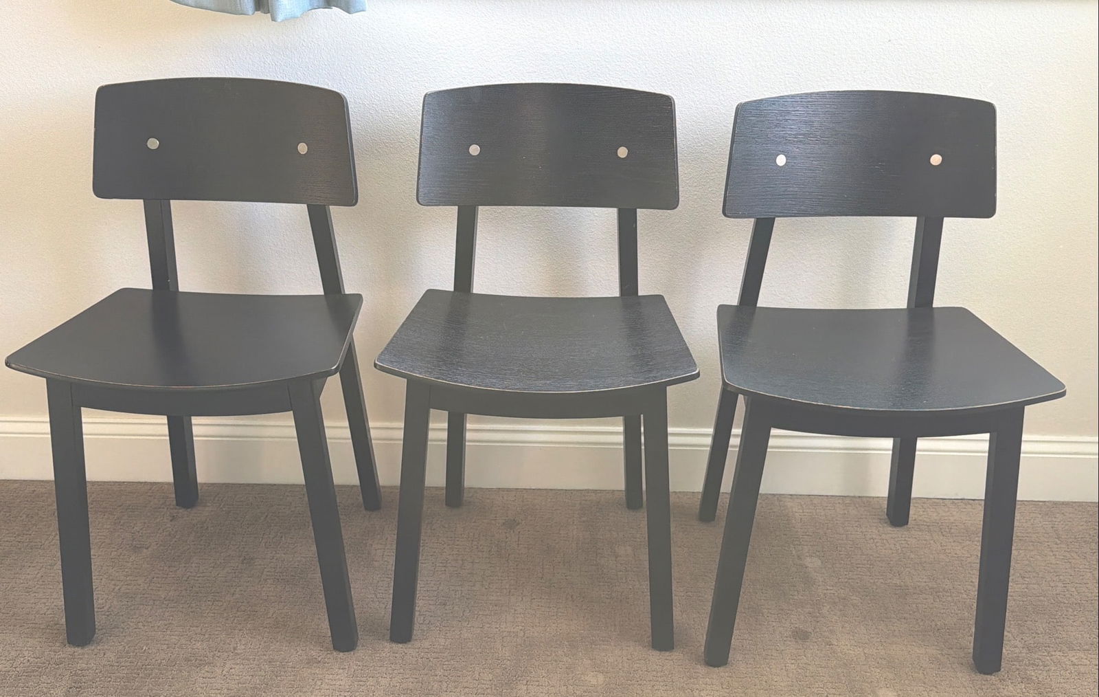Three IKEA Sigurd Black Chairs, Made in Romania (1 of 5)