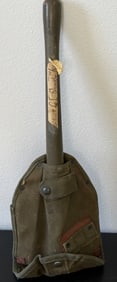 Vintage Soviet-Era Military Shovel with Canvas Cover