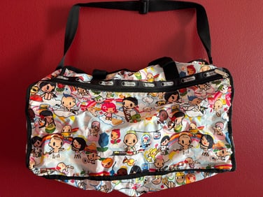 LeSportsac Duffel Bag With Colorful Cartoon Character Print