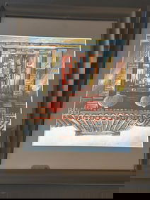 Framed Artwork Depicting Traditional Chinese Architecture