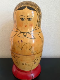 Vintage Hand-Painted Matryoshka Nesting Dolls Made in USSR