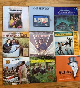 9 Vinyl Record Albums Featuring Various Artists and Genres