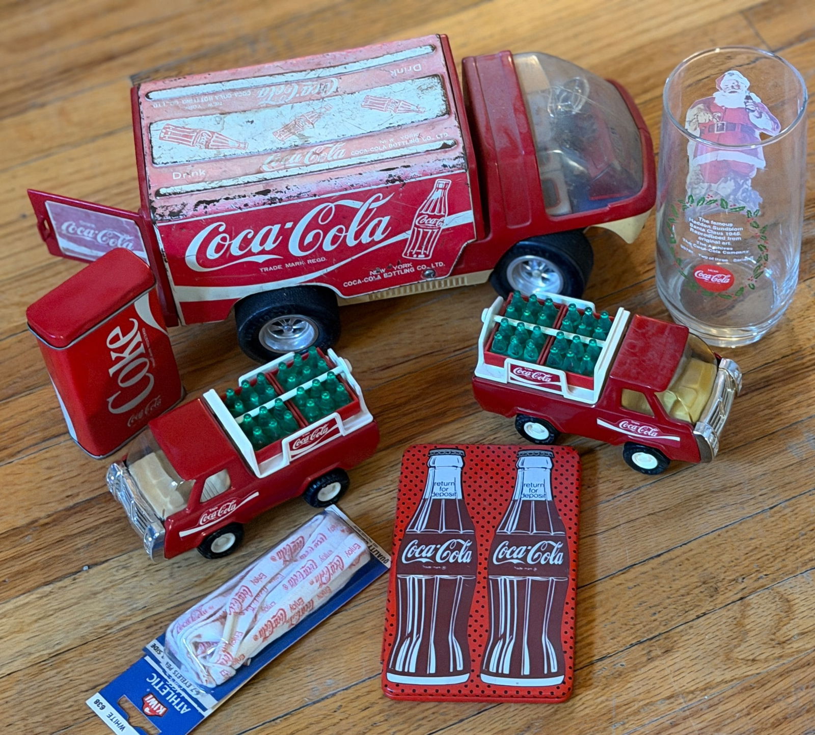 Coca-Cola-Themed Collectible Lot Featuring Trucks, Glass, Coaster Set, and Memorabilia (1 of 2)