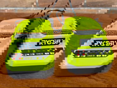 Two Ryobi P118 18V ONE+ Battery Chargers