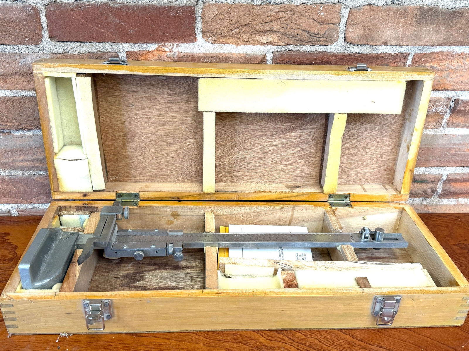 Metal Vernier Caliper in Wooden Storage Box (1 of 2)