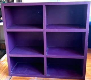 Purple Wooden 6-Shelf Bookcase