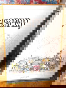 Aspen Framed Illustration with Map and Architecture Details