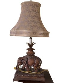 Elephant-Themed Table Lamp with Decorative Shade, 27 Inches Tall
