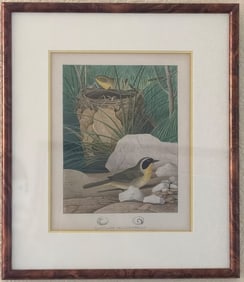 Framed Lithograph Print Titled ‘Maryland Yellow-Throat,’ Approx. 16?? x 13