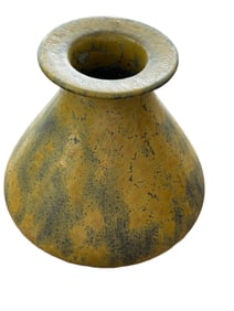 Yellow and Black Glazed Pottery Vase Marked ‘Bulldog’