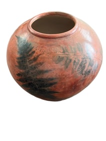 Linda Dalton Handcrafted Raku-Style Decorative Ceramic Vase