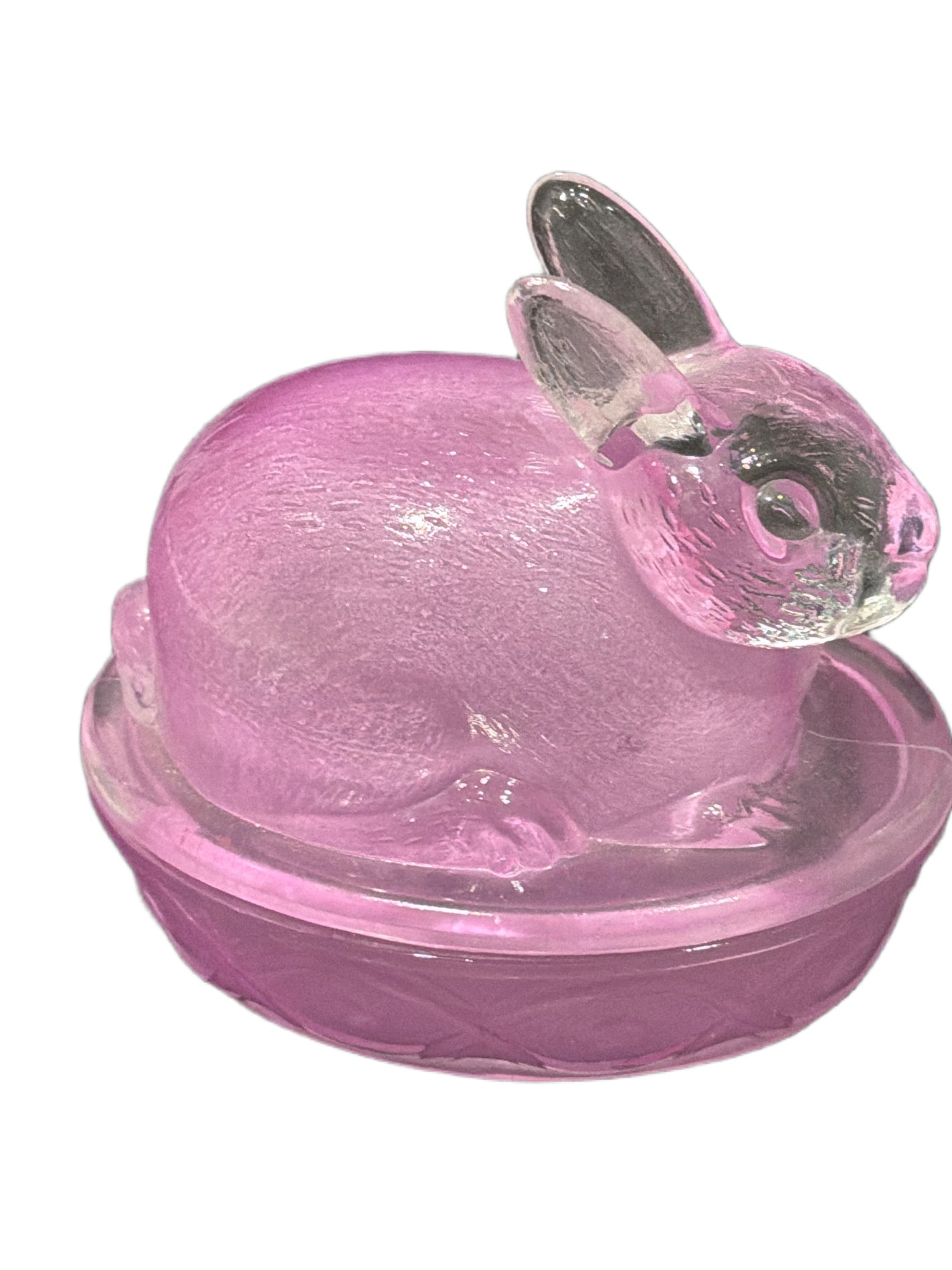 Purple Glass Rabbit Covered Dish (1 of 2)