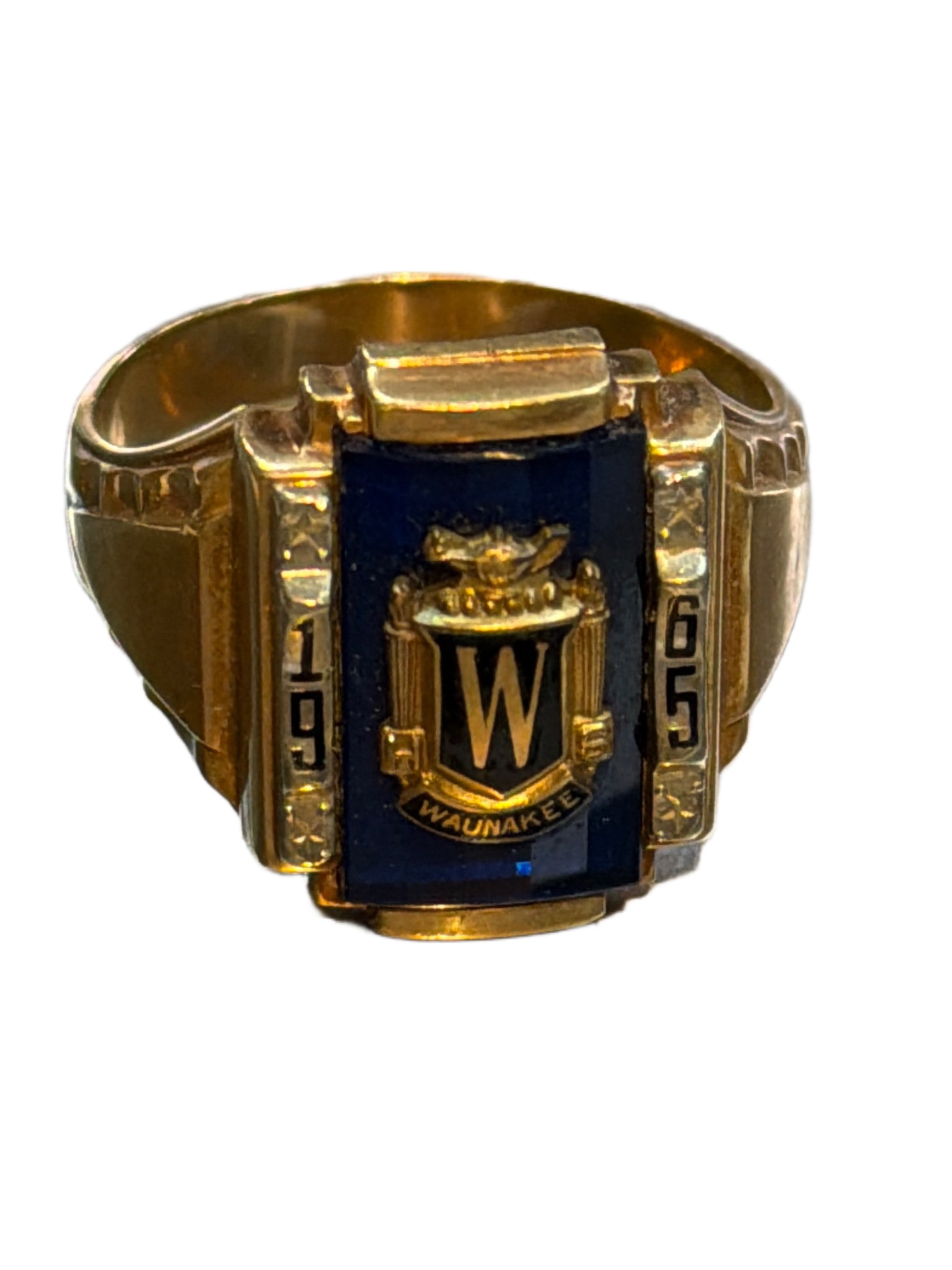 1965 Waunakee High School Class Ring, 10K Gold by Jostens (1 of 3)
