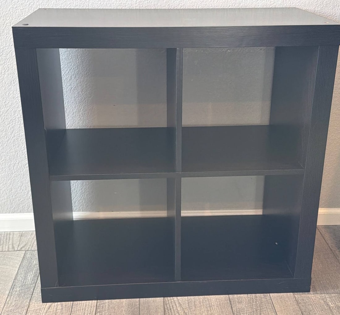 Black 4-Cube Wooden Storage Shelf Unit (1 of 5)