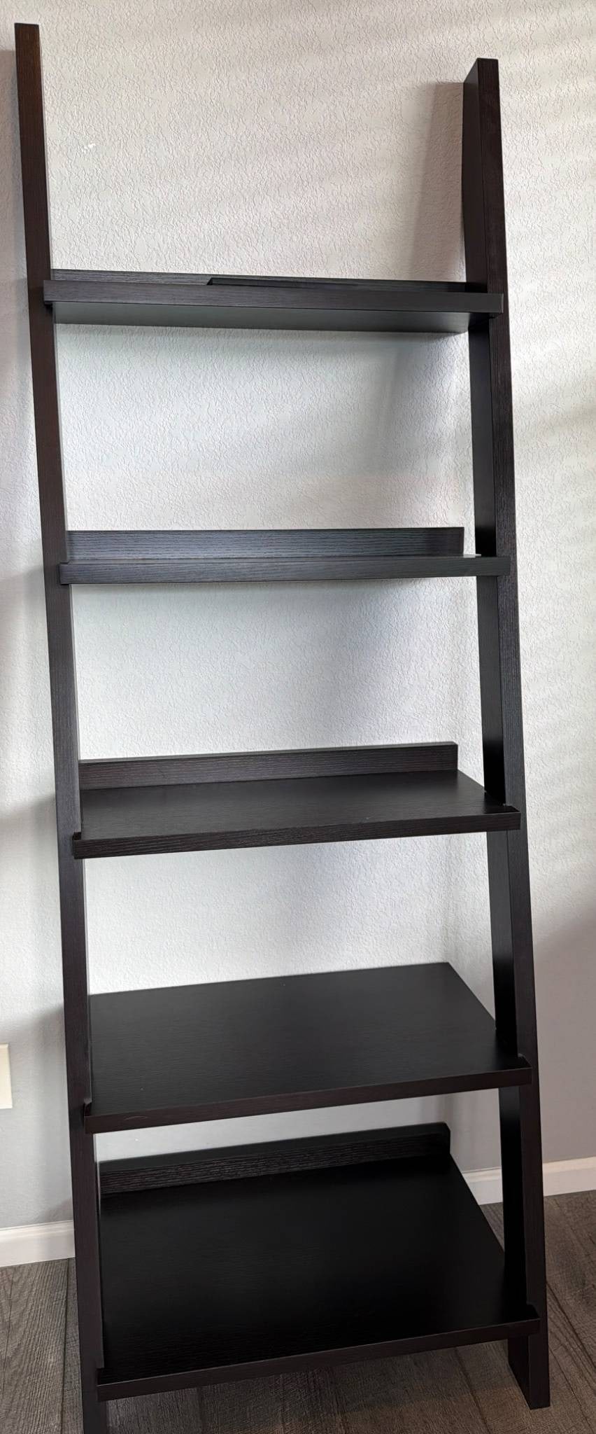 Dark Wood Ladder-Style Shelving Unit (1 of 2)