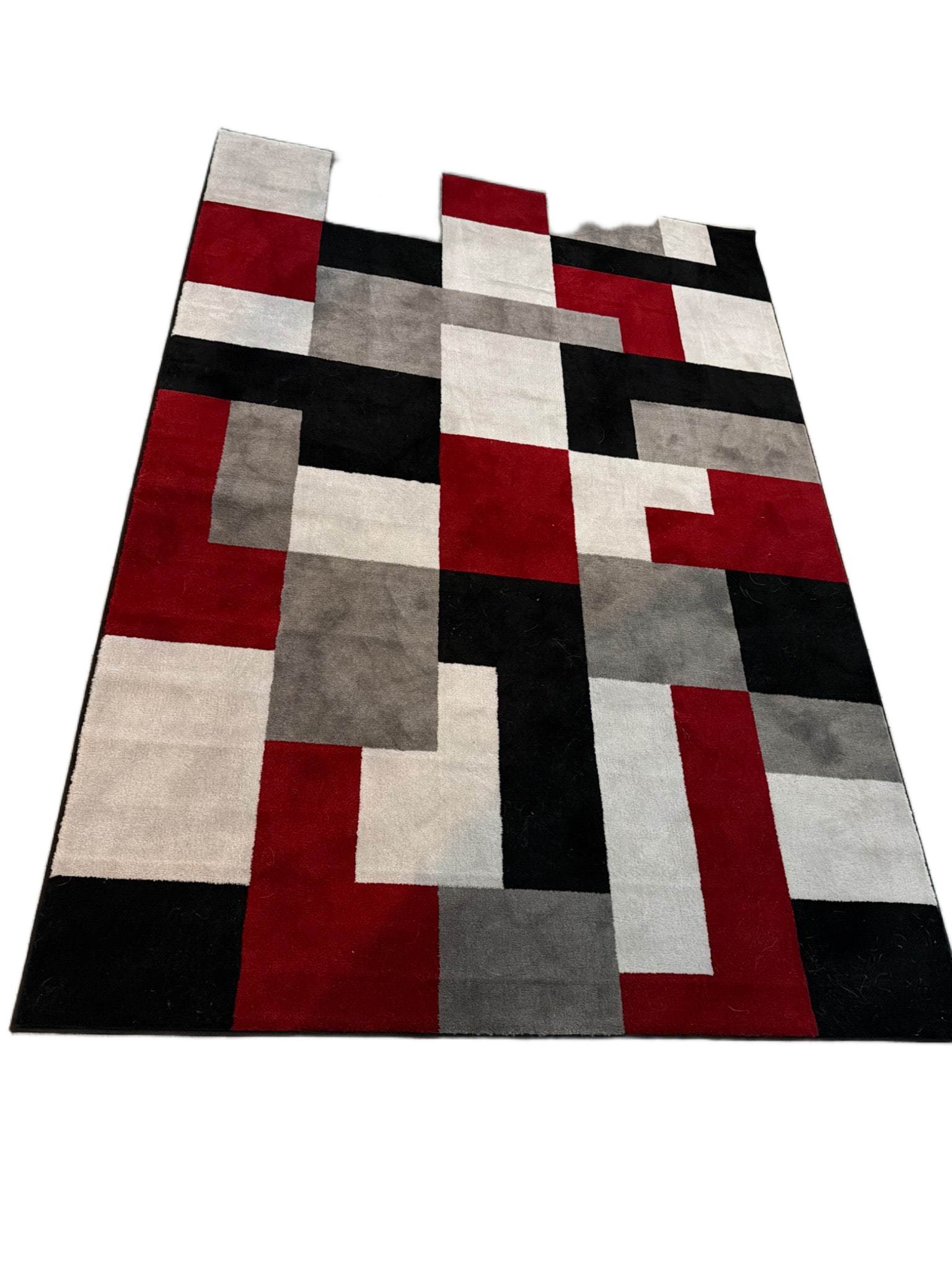 Modern Rectangular Polypropylene Area Rug With Geometric Pattern - 2